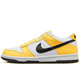 Nike Dunk Low NN GS Leather Unisex Sneaker Hakiki Deri Beyaz Sarı Günlük Spor Ayakkabı