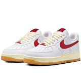 Nike Air Force 1 '07 Leather White Hakiki Deri Unisex Sneaker Ayakkabı Beyaz Kırmızı Swoosh