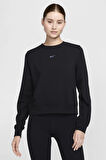Nike Dri-FIT One Women's Crew Neck French Terry Kadın Reflektörlü Fransız Havlu Sweatshirt Siyah