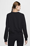 Nike Dri-FIT One Women's Crew Neck French Terry Kadın Reflektörlü Fransız Havlu Sweatshirt Siyah