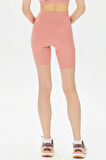 Nike Go Women's High Rise 8" Biker Shorts With Pockets Kadın Lazer Kesim Yükske Bel 6 Cepli Tayt Şort Pembe