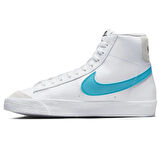 Nike Blazer Mid G S Leather Sneaker Bilekli Beyaz Mavi Swoosh Spor Ayakkabı