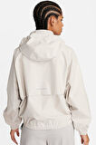 Nike Storm Fit Swift Women's Running Jacket Oversize Kadın Kapüşonlu Yağmur Geçirmez Hava Panelli Koşu Ceket Krem
