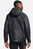 Nike Running Storm Fit Windrunner Hoodie Jacket Erkek Su itici Kapüşonlu Reflektörlü Yürüyüş Koşu Ceketi Siyah