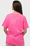 Nike Sportswear Printed Boyfriend Loose Fit Tee Unisex Bol Kesim Unisex Tişört Pembe