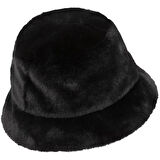 Nike Sportswear Swoosh Apex Faux Fur Bucket Hat Black Unisex Suni Kürk Kova Şapka Siyah