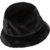 Nike Sportswear Swoosh Apex Faux Fur Bucket Hat Black Unisex Suni Kürk Kova Şapka Siyah