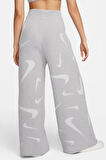 Nike Sportswear Phoenix Cosy Bouclé High Rise Wide Leg Knit Trousers Kadın Yüksek Bel Geniş Paça Örgü Eşofman Altı Gri