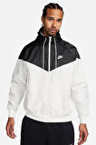 Nike Windrunner Full Zip Jacket Kapüşonlu Erkek Ceket Rüzgarlık Siyah Krem