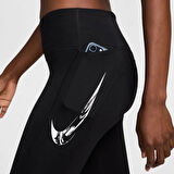 Nike Dri Fit Fast Mid Rise 7/8 Leggings Tight Kadın 3 Cepli Spor Tayt Siyah