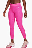 Nike Pro Dri Fit Trainning Medium Support Mid Rise 7/8 Length Kadın Desenli Antrenman Taytı Pembe