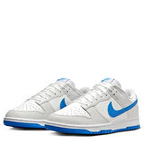 Nike Dunk Low Retro Leather Erkek Sneaker Hakiki Deri Beyaz Mavi Swoosh Spor Ayakkabı