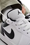 Nike Air Jordan 1 Low Leather Sneaker Hakiki Deri Beyaz Erkek Spor Ayakkabı