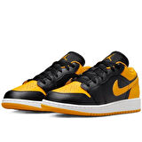 Nike Air Jordan 1 Low(GS) Leather Sneaker Hakiki Deri Siyah Sarı Unisex Spor Ayakkabı