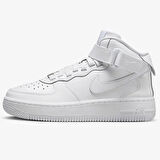 Nike Air Force 1 Mid Leather Sneaker Unisex Hakiki Deri Günlük Spor Ayakkabı Beyaz