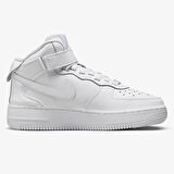 Nike Air Force 1 Mid Leather Sneaker Unisex Hakiki Deri Günlük Spor Ayakkabı Beyaz