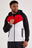 Nike Tech Fleece Full Zip Windrunner Unisex Hoodie Kapüşonlu Fermuarlı Sweatshirt Beyaz Kırmızı Siyah