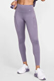 Nike Go Dri Fit İnfinaLock High Rise 7/8 Leggings 6 Cepli Toparlayıcı Yüksek Belli Reflektörlü Spor Tayt Mor