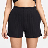 Nike Chill Rib High Rise Slim 3" Shorts Kadın Dar Kesim 7,5cm (yaklaşık) Fitilli Jarse Şort Siyah