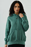 Nike Sportswear Phoenix Fleece Os Po Hoodie Oversized Fit Kadın Kapüşonlu Bol Kesim Sweatshirt Yeşil