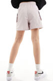Nike Sportswear Essential Woven High Rise Loose Fit Cargo Short Kadın Dokuma Bol Kesim Kargo Cepli Şort Lila
