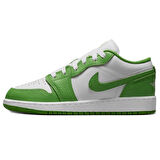 Nike Air Jordan 1 LOW SE BG Leather Sneaker Hakiki Deri Beyaz Unisex Spor Ayakkabı