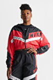 Nike Sportswear Jacket Woven Street Oversize Kadın Dokuma Büyük Beden Spor Ceket Kırmızı