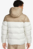 Nike Storm Fit Windrunner Primaloft Filled Full Zip Hoodie Kısa Erkek Mont Kahverengi Beyaz