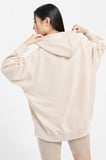 Nike Sportswear Essentials Oversize Fleece Full Zip Hoodie Kadın Oversize Kapüşonlu Sweatshirt Krem