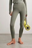 Nike Dri Fit Zenvy Gentle Support High Waisted 7/8 Leggings Kadın Yüksek Bel İç Cepli Spor Tayt Açık Yeşil