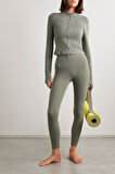 Nike Dri Fit Zenvy Gentle Support High Waisted 7/8 Leggings Kadın Yüksek Bel İç Cepli Spor Tayt Açık Yeşil