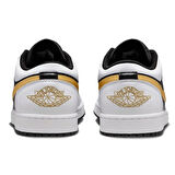 Nike Air Jordan 1 Low Leather Sneaker Hakiki Deri Unisex Günlük Spor Ayakkabı Siyah-Beyaz