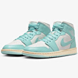 Nike Air Jordan 1 Mid Unisex Leather Sneaker Hakiki Deri Bilekli Günlük Spor Ayakkabı Yeşil