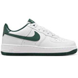 Nike Air Force 1 AF1 GS Leather Unisex Sneaker Yeşil Swoosh Hakiki Deri Günlük Spor Ayakkabı Beyaz Yeşil