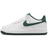 Nike Air Force 1 AF1 GS Leather Unisex Sneaker Yeşil Swoosh Hakiki Deri Günlük Spor Ayakkabı Beyaz Yeşil