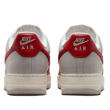 Nike Air Force 1'07 LV8  AF1 Red Toe Unisex Leather Sneaker Hakiki Deri Unisex Günlük Spor Ayakkabı Beyaz