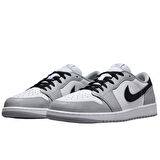 Nike Air Jordan 1 Retro Low OG Leather Unisex Sneaker Hakiki Deri Unisex Günlük Spor Ayakkabı Beyaz Gri