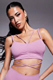 Nike Zenvy Strappy Wrap Light-Support Padded Sports Bra Kadın Sarma Askılı Spor Bra Lila