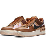 Nike Air Force 1 Shadow Sneaker Unisex Reflektörlü Hakiki Deri Günlük Spor Ayakkabı Kahverengi