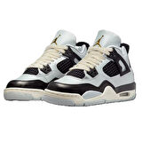 Nike Air Jordan 4 Retro Mid Pure Platinum Leather Unisex Sneaker Hakiki Deri Unisex Günlük Spor Ayakkabı Gri