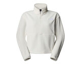 The North Face W Glacier Fleece 1/2 Zip Short Jacket Kadın Outdoor Çeyrek Fermuarlı Polar Üst NF0A8D2CQLI1 Beyaz
