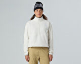 The North Face W Glacier Fleece 1/2 Zip Short Jacket Kadın Outdoor Çeyrek Fermuarlı Polar Üst NF0A8D2CQLI1 Beyaz
