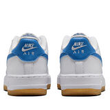 Nike Air Force 1 AF1 GS Leather Unisex Sneaker Swoosh Hakiki Deri Günlük Spor Ayakkabı Beyaz Mavi