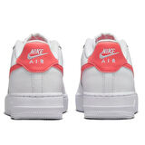 Nike Air Force 1 AF1 GS Leather Unisex Sneaker Hakiki Deri Günlük Spor Ayakkabı Beyaz Turuncu