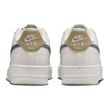 Nike Air Force 1 AF1 GS Leather Unisex Sneaker Swoosh Hakiki Deri Günlük Spor Ayakkabı Krem Gri