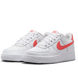 Nike Air Force 1 AF1 GS Leather Unisex Sneaker Hakiki Deri Günlük Spor Ayakkabı Beyaz Turuncu
