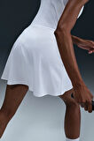 Nike Victory Dri Fit Flouncy Tennis Skirt Kadın Volanlı iç Cepli Taytlı Tenis Şort Etek Beyaz