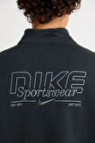 Nike Sportswear Fleece 1/4 Zipped Oversized Sweatshirt Kadın Oversize 1/4 Fermuarlı Sweatshirt Siyah