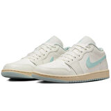 Nike Air Jordan 1 Low Womens Leather Sneaker Hakiki Deri Kadın Günlük Spor Ayakkabı Beyaz-Yeşil