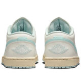 Nike Air Jordan 1 Low Womens Leather Sneaker Hakiki Deri Kadın Günlük Spor Ayakkabı Beyaz-Yeşil